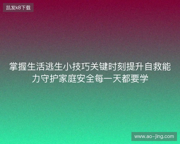 掌握生活逃生小技巧关键时刻提升自救能力守护家庭安全每一天都要学